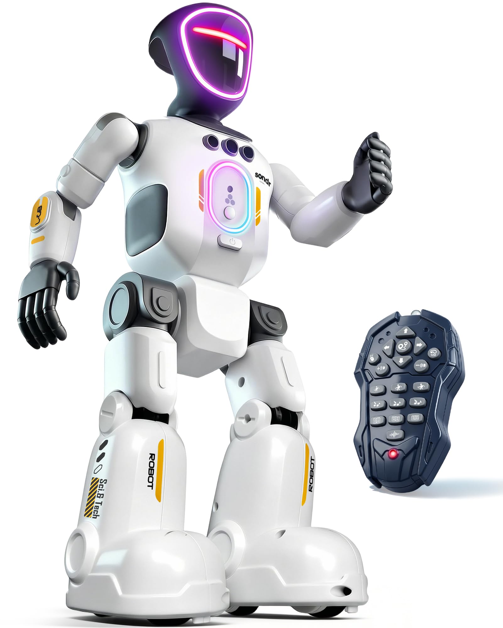 HQXBNBY Robot Toy for Kids, Voice Recording&Playback Remote Control Robot | LED 