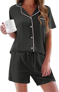 Ekouaer Women's Short Sleeve Sleepwear Soft PJ Set XS-XXL