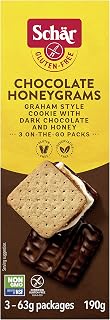 Schar Gluten-Free Chocolate Honeygrams - Non GMO, Preservative Free, Gluten-Free Graham Crackers Dipped in Chocolate, 190g