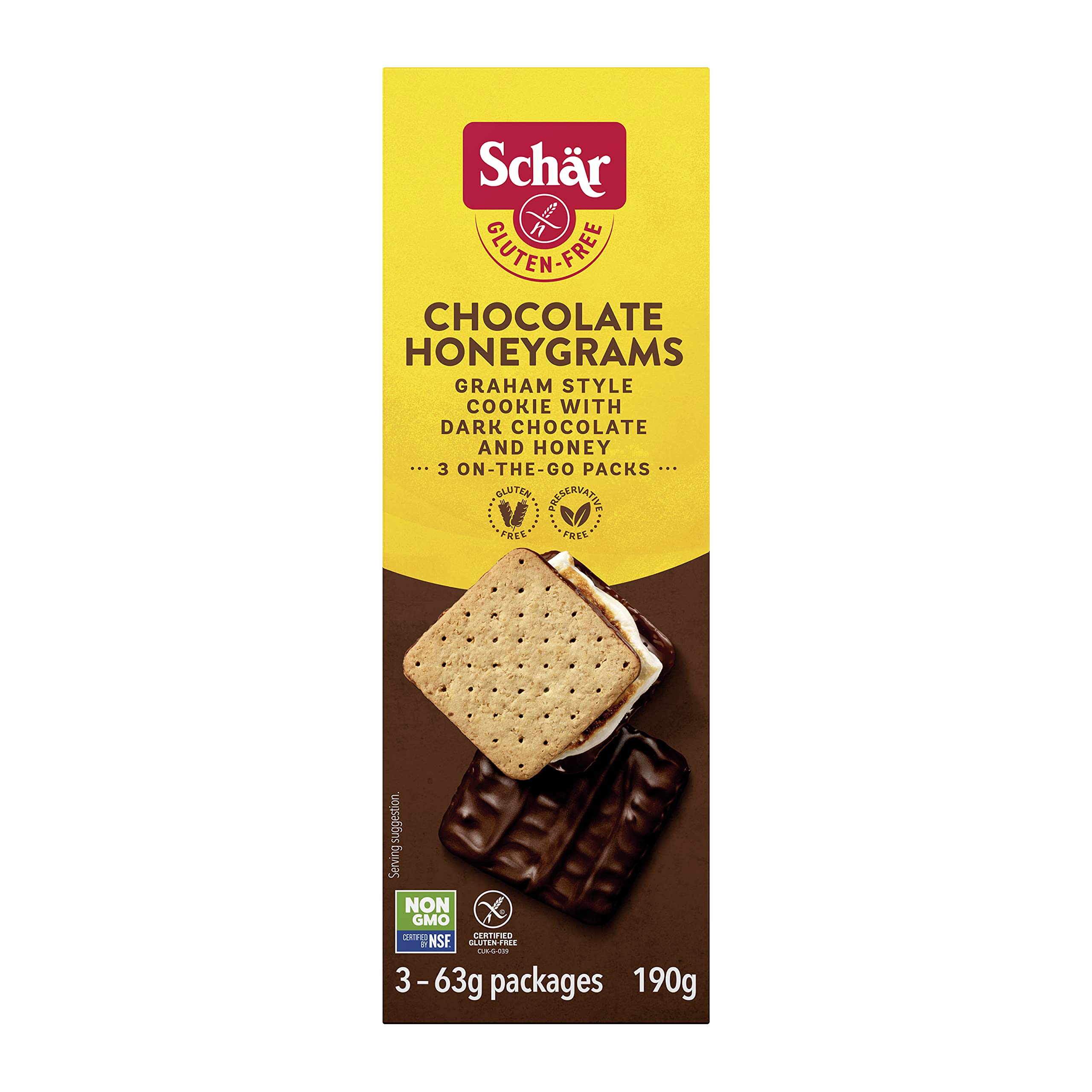 Schar Gluten-Free Chocolate Honeygrams - Non GMO, Preservative Free, Gluten-Free