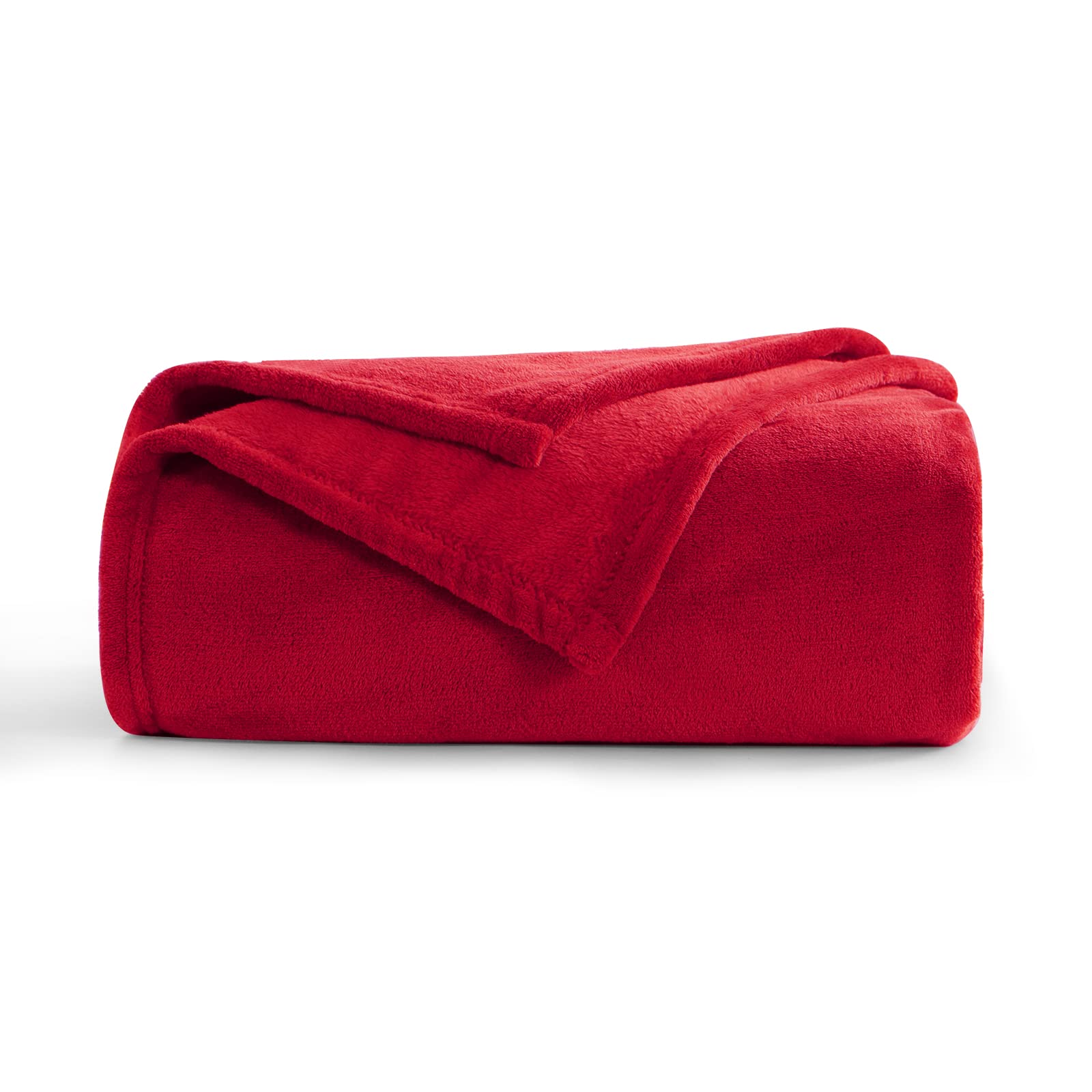Aisbo Cuddly Fluffy Blanket Red - Fleece Blanket 130 x 150 cm Sofa Blanket Couch