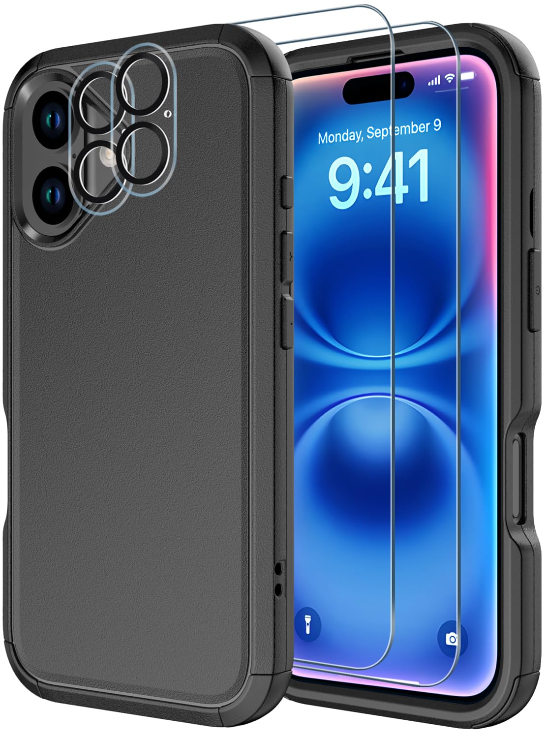 Diverbox for iPhone 16 Case [Shockproof] [Dropproof] [Tempered Glass Screen Prot