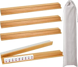 magic sewing machine 4PCS Wooden Mahjong Racks with Magnetic Pushers, 17.4 in Natural Wood American Mahjong Tile Rack Set, Modern Table Game Accessories for Mahjong Tiles（Natural,17.5