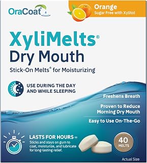 OraCoat XyliMelts Dry Mouth Relief Oral Adhering Discs, 40 Count, Orange