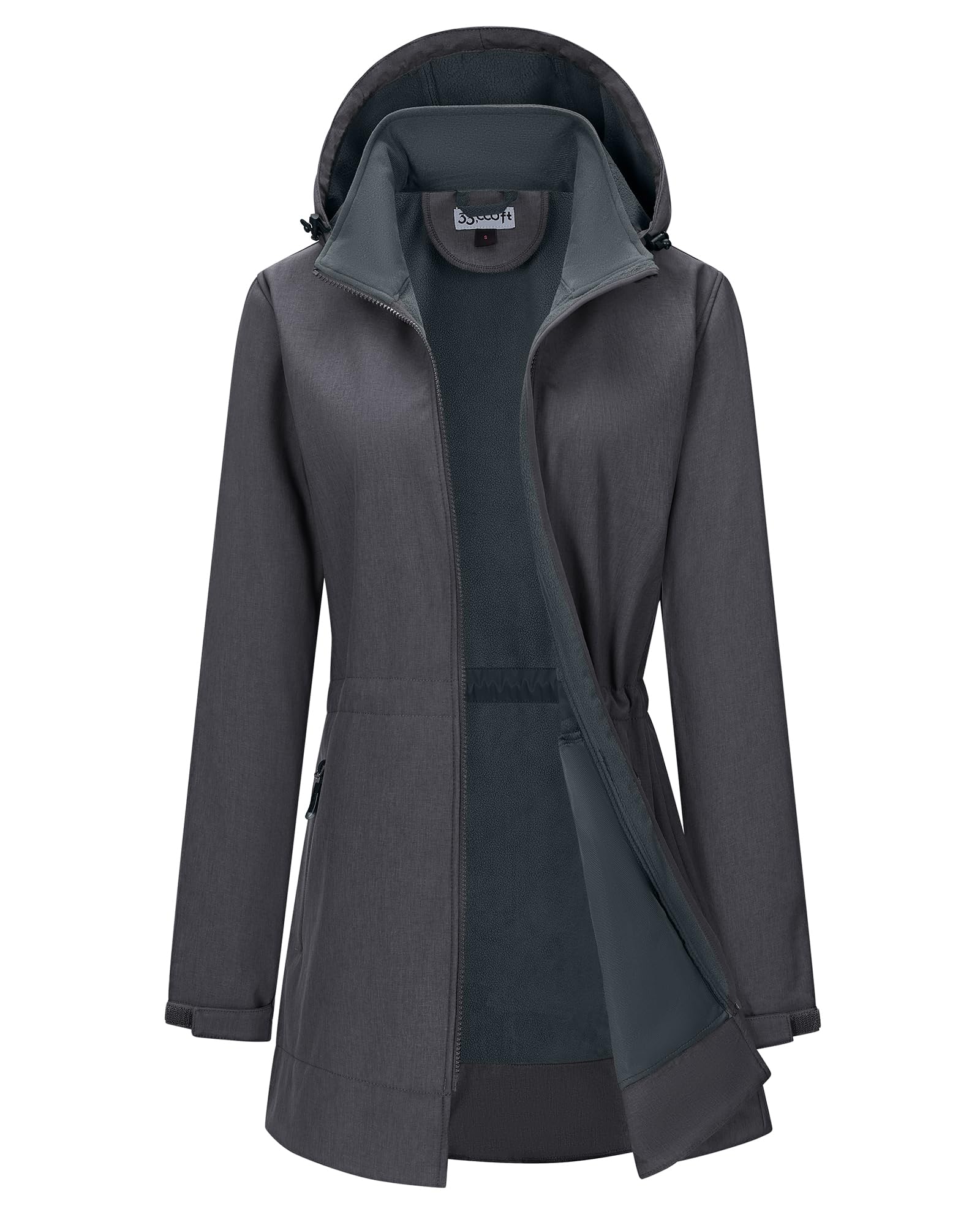 33,000ft Lightweight softshell jacket with hood, women's functional jacket, flee