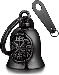 Bandmax Guardian Bell for Motorbikes, Stainless Steel Keychain for Biker | Motorbike Bells with Keychain Ring, Viking Motorcycle Accessories Lucky Bell for Women Man