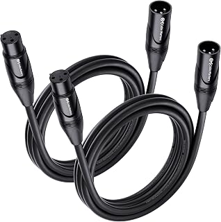 Cable Matters 2-Pack Premium XLR to XLR Cable, Microphone Cable, M-F, 1.8m | Mic Cable, Male to Female, 21 AWG Oxygen-Free Copper (OFC), Black