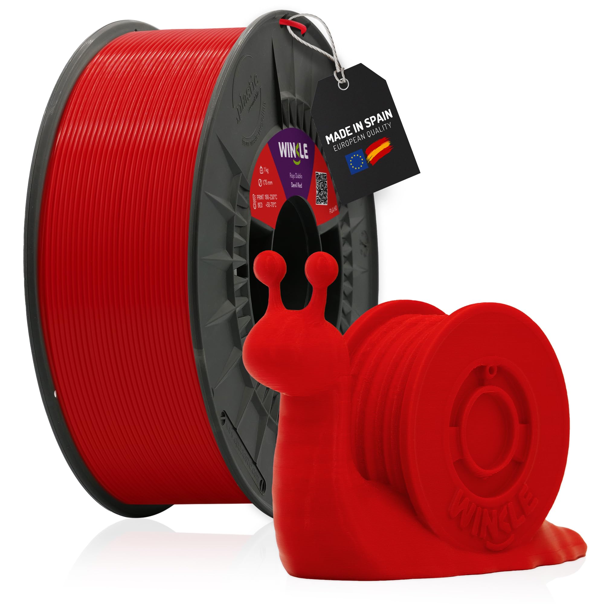 WINKLE Diablo Red HD PLA Filament | 3D Printer Filament | PLA Filament 1.75mm 30
