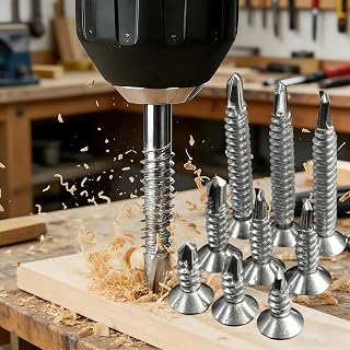 20pcs Stainless Steel Washer Screws Self Tapping Hex Head Screw Fastener Quick Self Drill Hardware Fastener Kit M4.2 (20pcs-32mm)