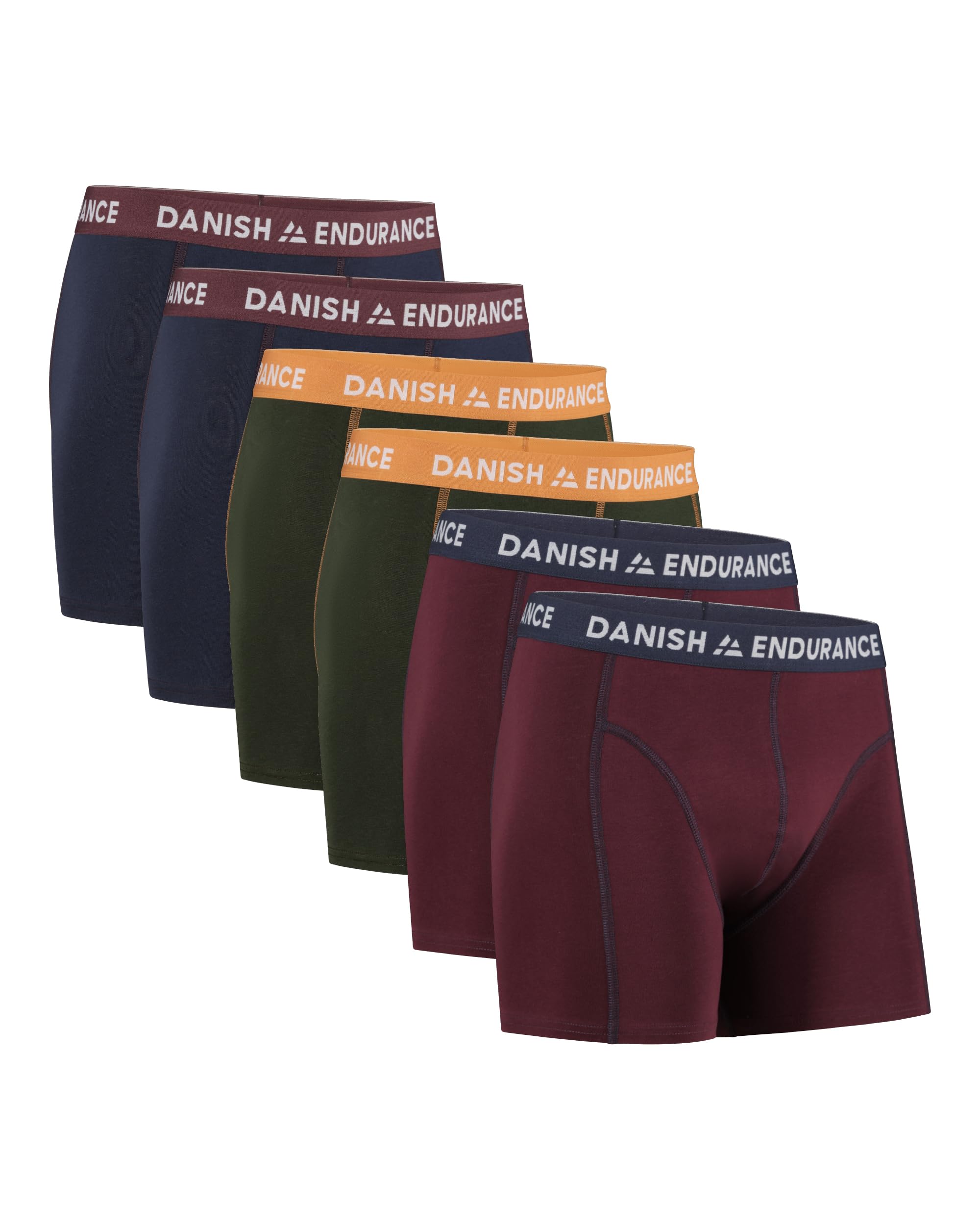 DANISH ENDURANCE Men's Boxer Shorts, Cotton, with or Without Flap, 6 Pairs