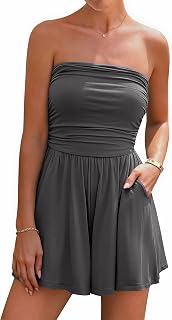 BTFBM Rompers For Women Tube Tops Loose Shorts Jumpsuits