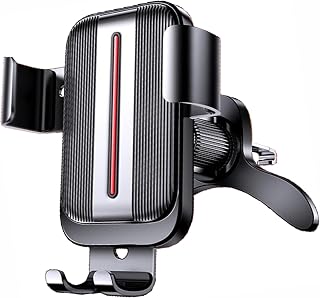 2025 Upgraded Metal Hook Car Air Vent Mount, 360° Rotation Auto-Clamp Phone Holder for iPhone 17/16/15 Pro Max, Samsung Galaxy S25/S24, 4.7-7.2" Smartphones - Black