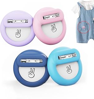 Air Tag Holder for Kids (4 Pack), Hidden GPS Tracker Case with Invisible Pin for Airtag, Silicone Protective Cover for Toddlers, Children, Elderly, Cloth, Pants(Dark Blue+Sky Blue+Pink+Purple)