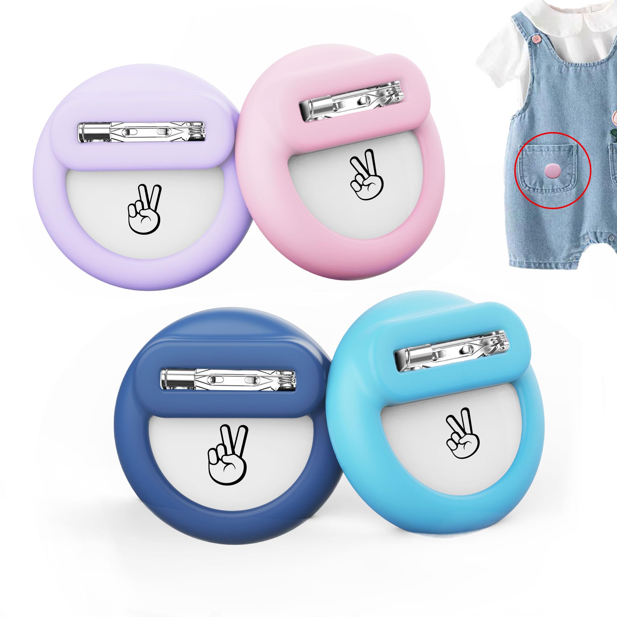 Air Tag Holder for Kids (4 Pack), Hidden GPS Tracker Case with Invisible Pin for