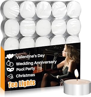 MAQIHAN Tealight Candles Bulk - Paraffin Tea Candles Tea Lights Candles Tea Tree Lights Mini Votive Paraffin Candle with Cotton Wick for Home,Pool,Shabbat,Wedding,Emergencies,Christmas 25 PCS