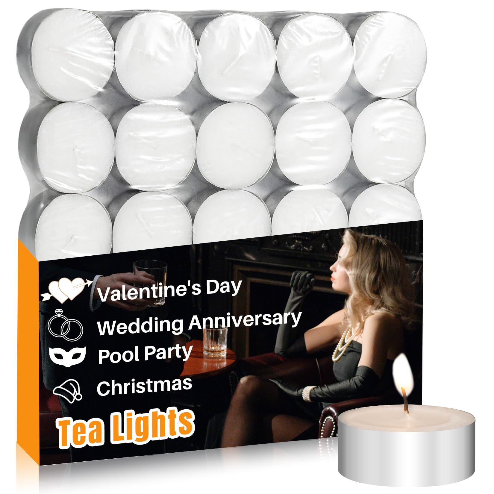 MAQIHAN Tealight Candles Bulk - Paraffin Tea Candles Tea Lights Candles Tea Tree