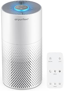 Afloia Air Purifier, Compact, Small Size, 30 Tatami, [Remote Control & Seven-Color Light], Hepa Filter, 3-Speed Airflow, Strong, for Pollen/Tobacco/Pet Hair, 6/8/10 Tatami, Room Use, Tabletop, No