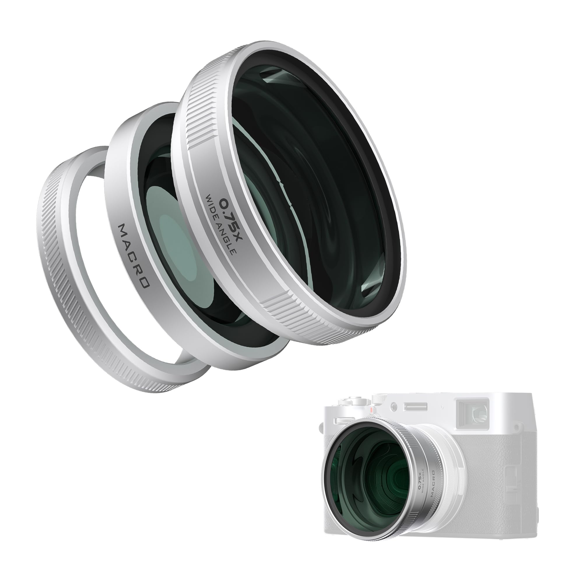 Freewell 2-in-1 Wide Angle & Macro Lens Compatible with Fuji X100VI/X100V | Vers