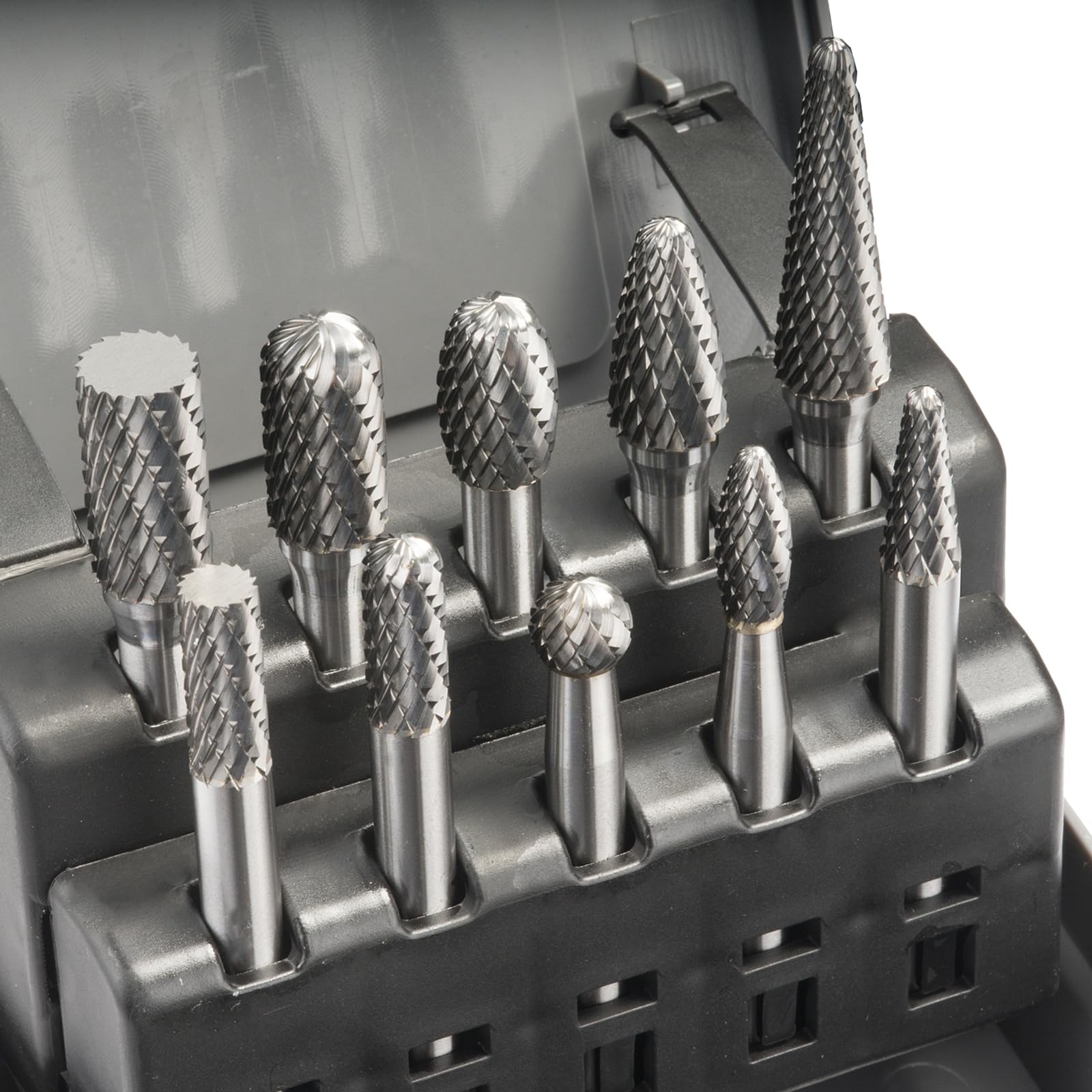 LU&MN Tungsten Carbide Burr Set, 1/4" Shank, 10 Pcs | Industrial-Grade, Double C