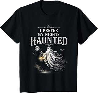 I Prefer My Nights Haunted Paranormal Halloween Ghost T-Shirt