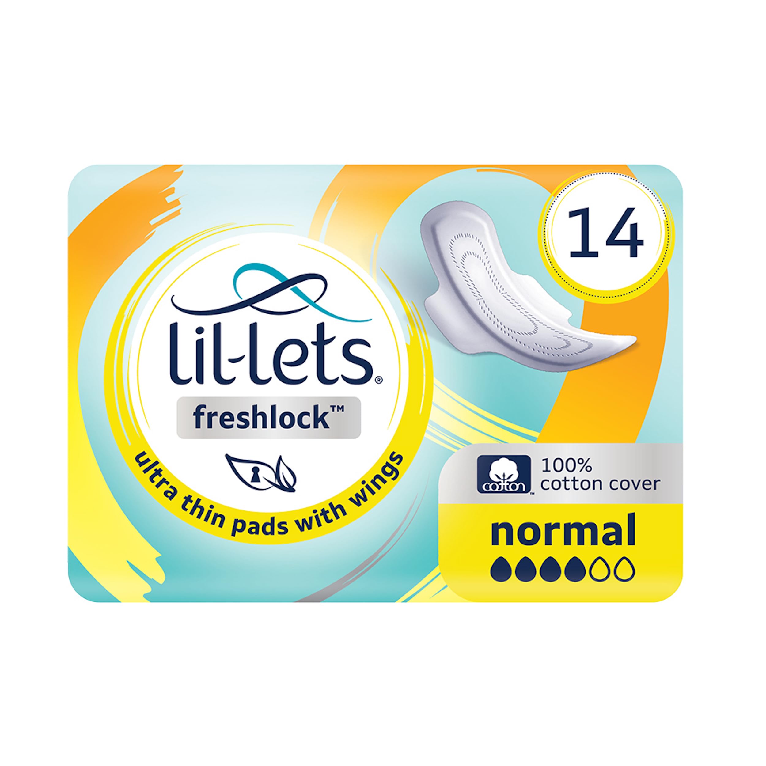 Lil-Lets Freshlock™ Ultra Thin Period Pads - 14 Count (1 Pack), Normal Absorbenc