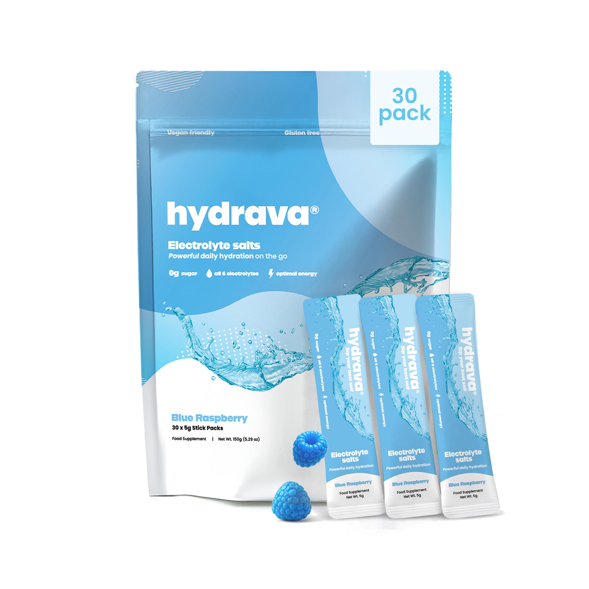 Electrolyte Sachets | 30 Pack | Sugar Free Electrolytes with Sodium, Magnesium, 