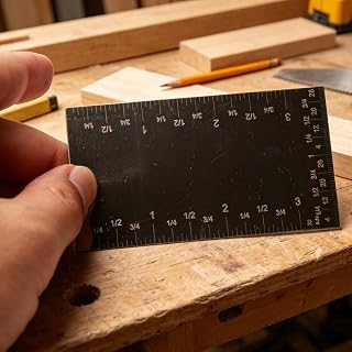 Square Edge Rulers - Heavy Duty Stainless Steel - Professional Woodworking, Woodworking, 3 Inch Pocket Ruler with Full Graduations, Matte Finish - Marking Tool (2 Pack)