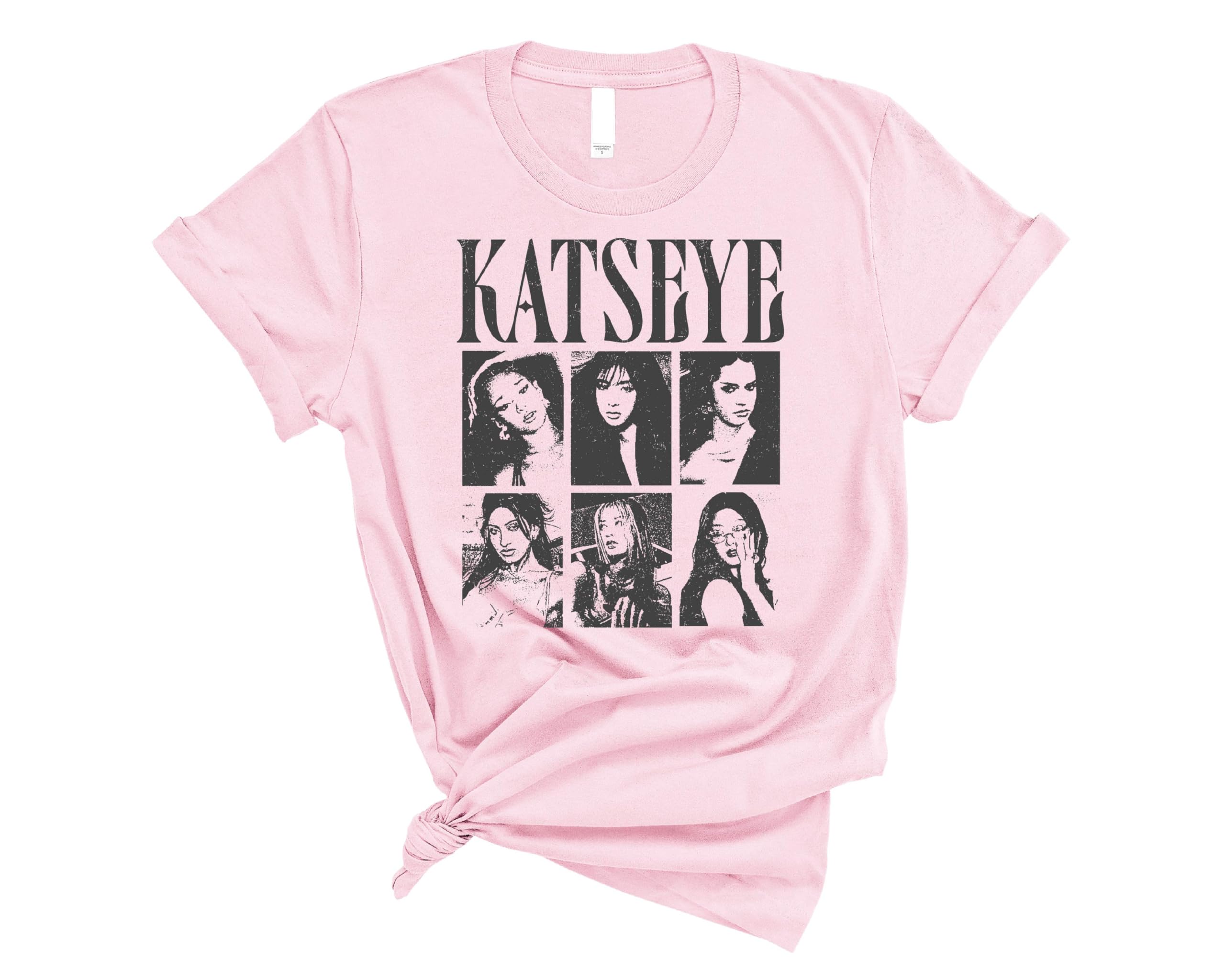 KATSEYE Vintage Style Photo Collage T Shirt Retro Pop Culture Casual Streetwear 