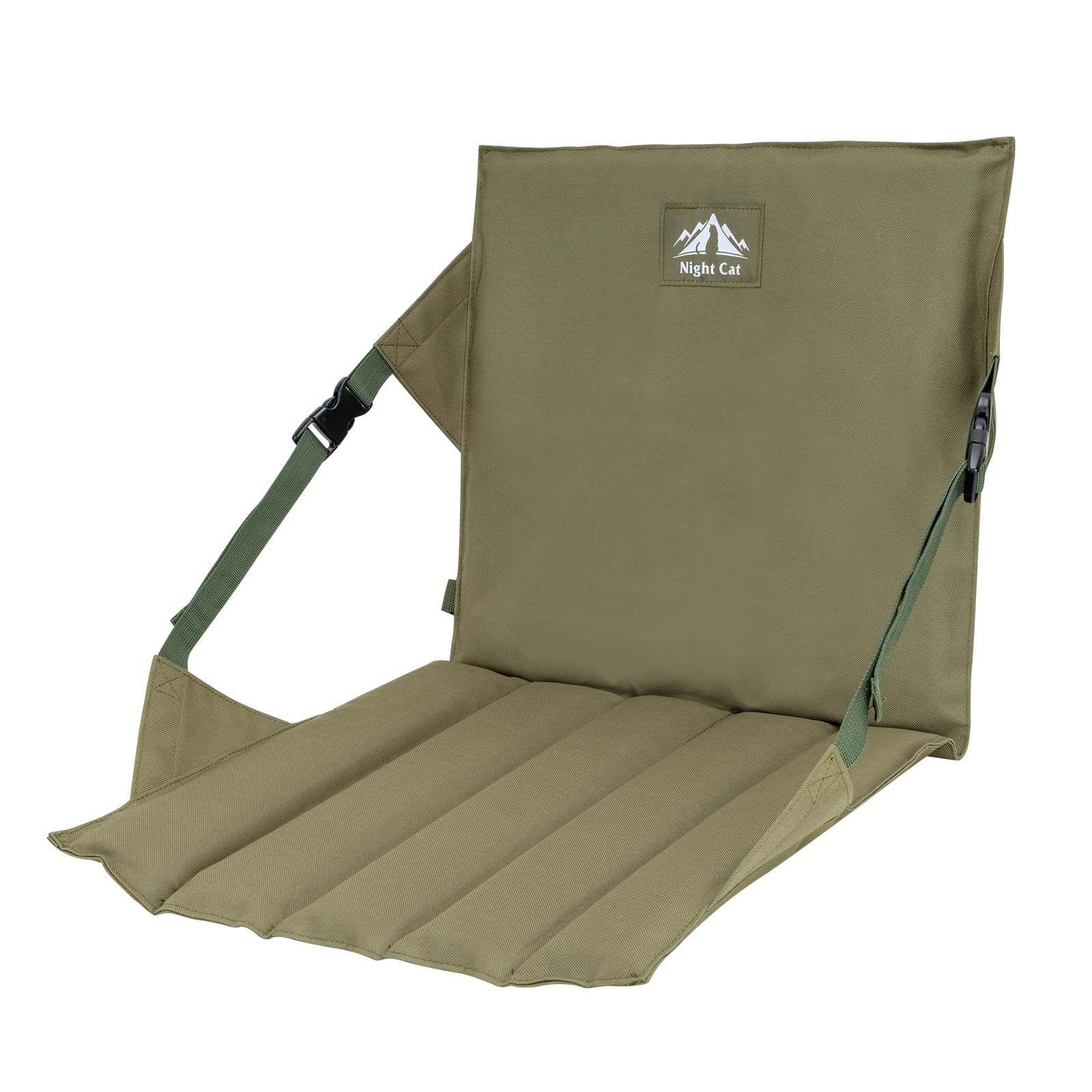 Night Cat Stadium Seat Cushion: Folding Portable Bleacher Seat Pads with Back Su