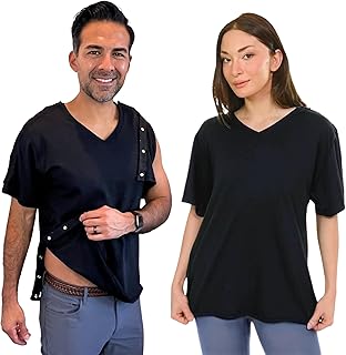 Inspired Comforts Unisex Post-Surgery & Rehab V-Neck Dual Access Snap Shirt