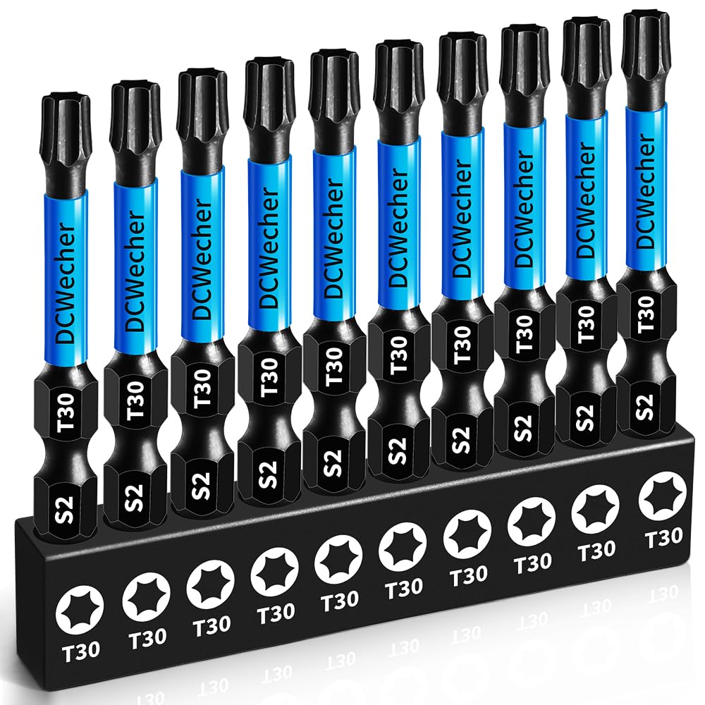 DCWecher 10-Pack T30 Torx Bit 2-Inch, T 30 Torx Bit Impact Magnetic | T30 Torx S