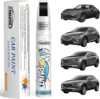 FIXEZPRO 46G Machine Gray Metallic Touch Up Paint for Mazda | Car Paint Pen Scratch Repair Remover Pen Kit Exact Color Match Quick Easy Fix Auto Vehicle Chips and Automotive Nicks Scuff