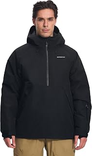 Pioneer Camp Men's Semi-Front Ski Jacket with 10000 mm Hydrostatic Head, Waterproof and Breathable (7000 g), Ski and Snowboard Jacket with Removable Snow Collar, Adjustable Hood