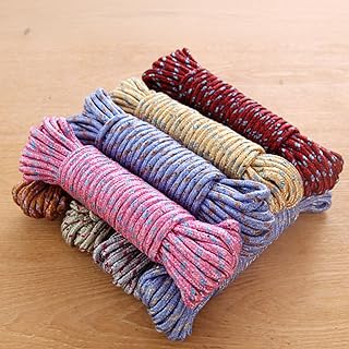 2pack All-Purpose Clothesline, 5 Meters Nylon Braided Rope, Resistant Laundry Line Cord for Hanging and Drying, Portable Lightweight Indoor Outdoor LCC506-04