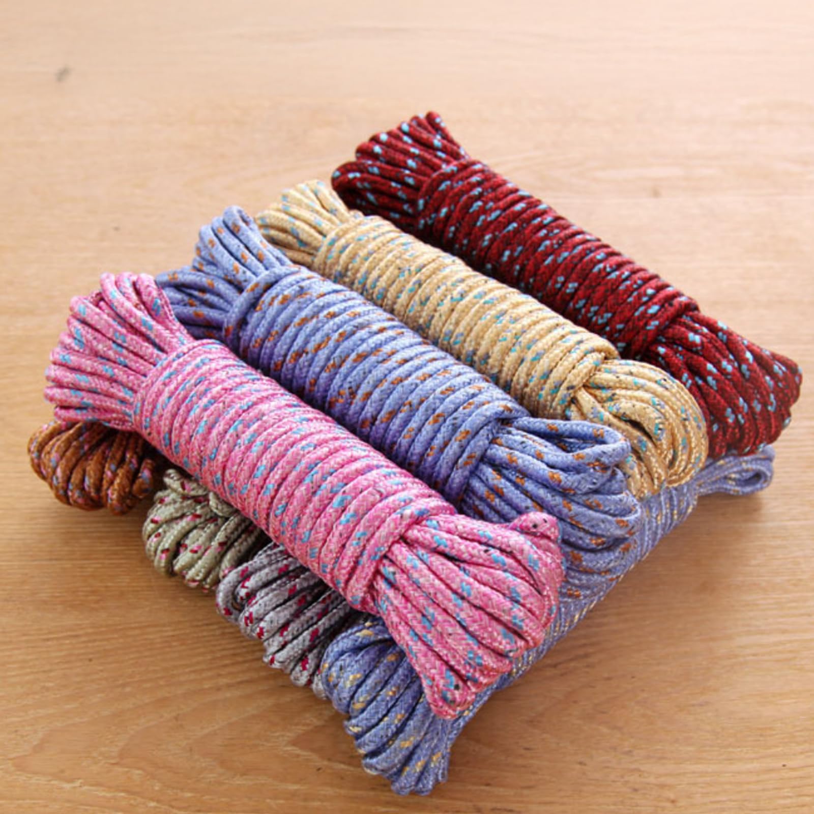 2pack All-Purpose Clothesline, 5 Meters Nylon Braided Rope, Resistant Laundry Li