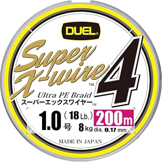 Duel PE Fishing Line Super X Wire 4 [Line Fishing Line Fishing Equipment, High Strength, High Sensitivity] No. 0.6 to No. 2.0, 5 Colors/Yellow Marking