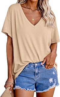 Tankaneo Oversized Short Sleeve T Shirts for Women Loose Fit