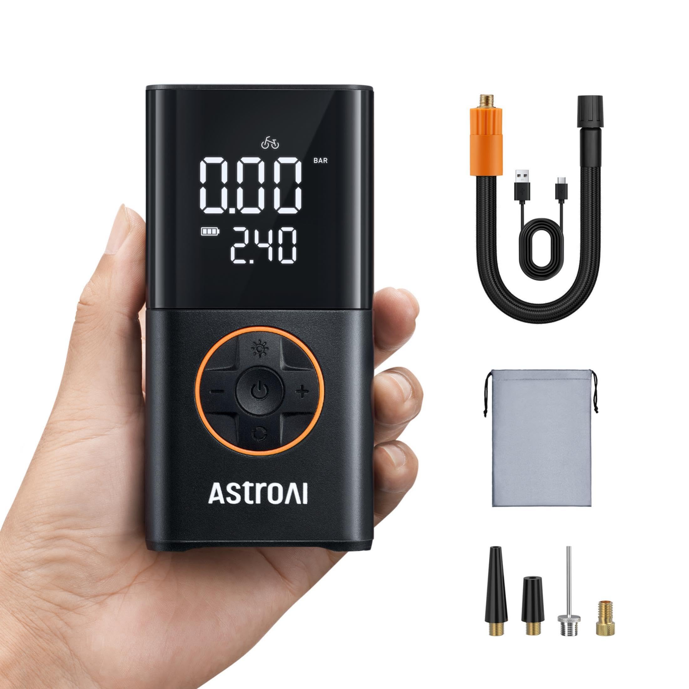 AstroAI Wireless Electric Air Pump, Portable Battery Bicycle Pump with All Valve