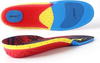 Work Boot Insoles for Men & Women, Foot Pain Relief (M10-10.5|W12-12.5) Red