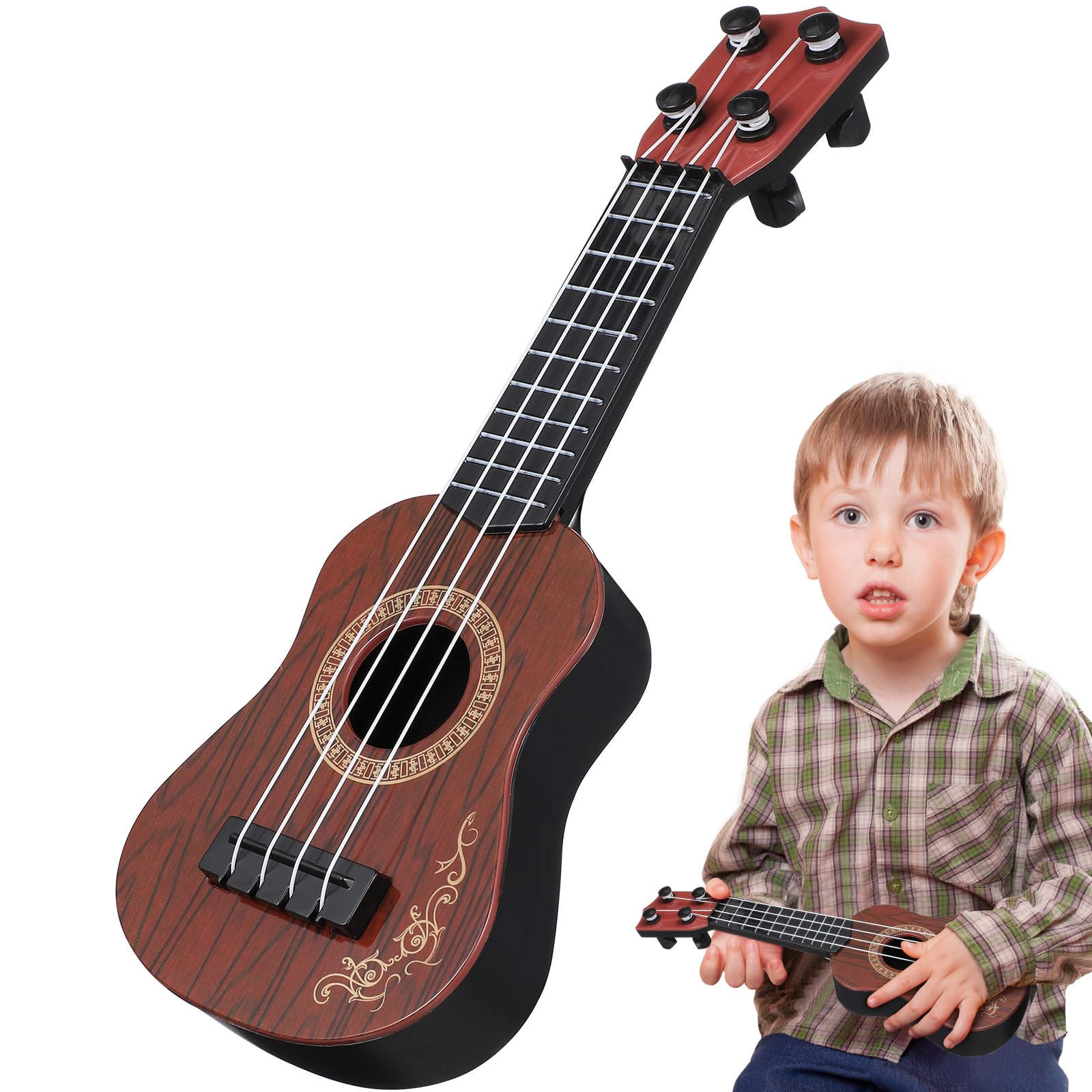 Toddmomy Kids Ukulele Toys 4 Strings Toddler Ukulele Kids Guitar Musical Instrum