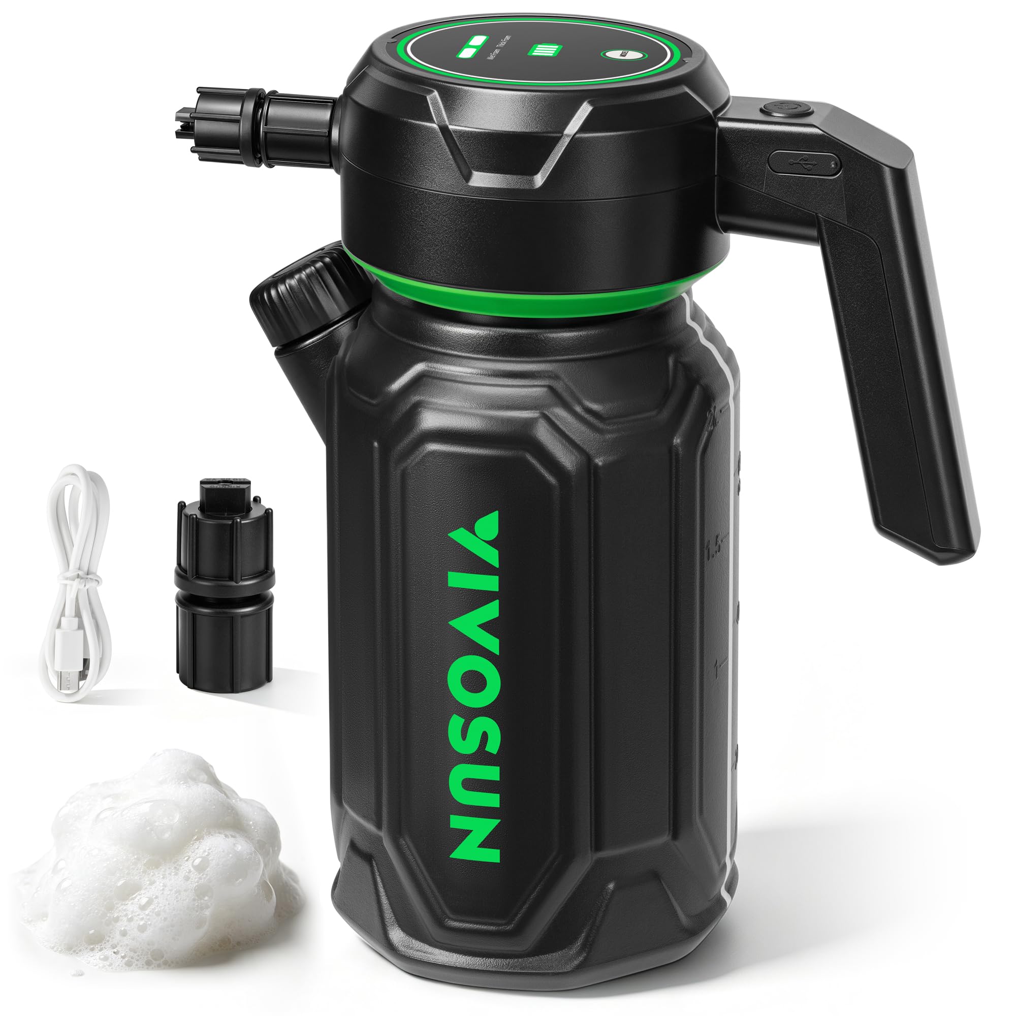 VIVOSUN Electric Foam Sprayer 0.5 Gallon with 2 Adjustable Foam Levels | Battery