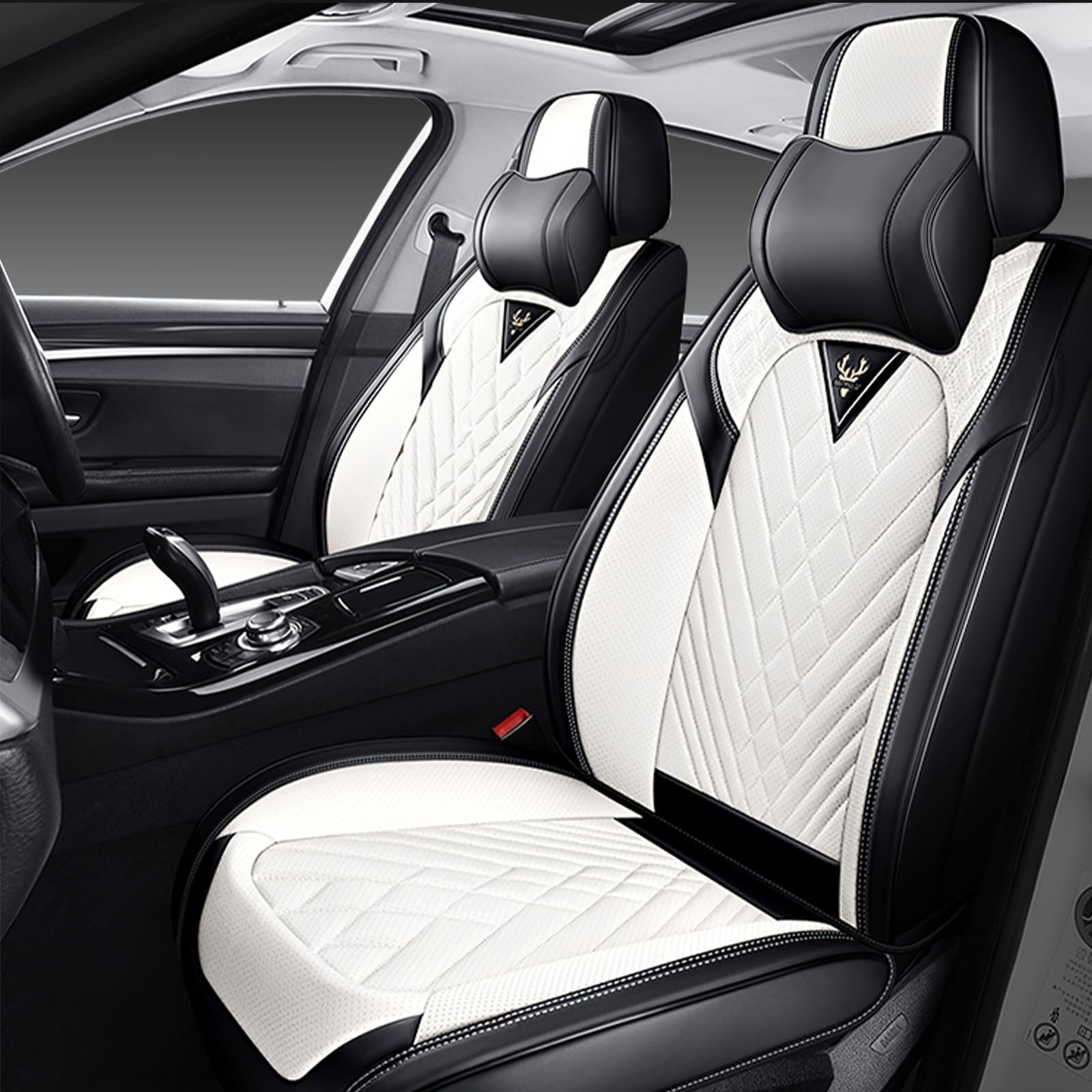 Car Seat Covers Front Seats for GMC Sierra 1500 2000-2026, Waterproof Nappa Leat