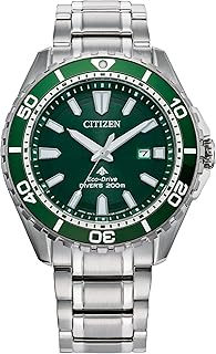 Citizen Men's Promaster Sea Eco-Drive Stainless Steel Watch, 3-Hand Date, One-Way Rotating Bezel, ISO Compliant, Luminous Hands and Markers