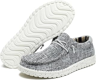 Mens Slip On Loafers Shoes Washable Men's Driving Loafers Moccasin Slippers Breathable Lightweight Deck Shoes for Men Comfort Non-Slip Walking Loafers Black Grey UK 6-12