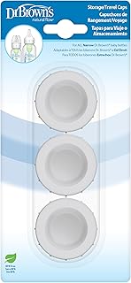 Dr. Brown's Narrow Storage/Travel Caps for Options+ Baby Bottles, 3-Pack | Secure leakproof lids, fits 8 oz and 4 oz Anti-colic Options+ bottles, dishwasher safe, BPA-free