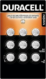 Duracell 2032 Lithium Battery, 9 Count, AirTag & Key Fob, CR2032 3V Cell