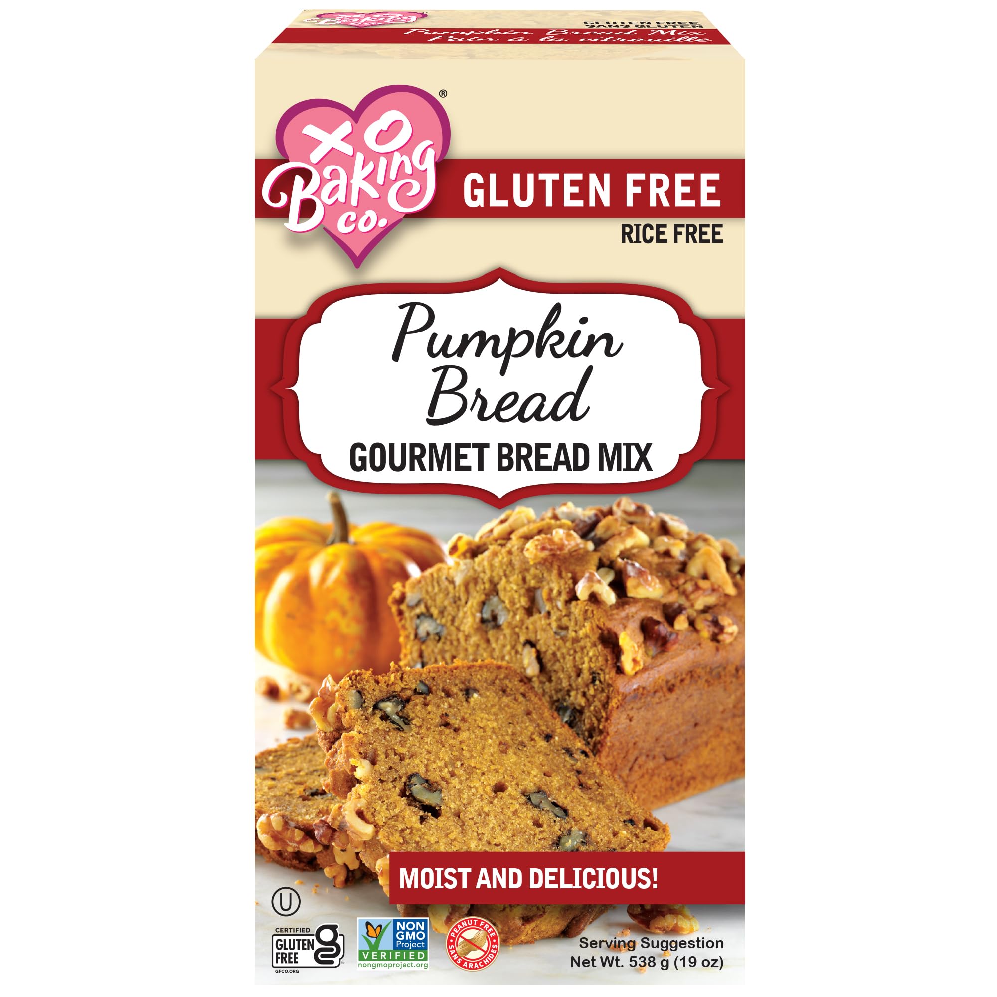 XO BAKING Gluten Free Pumpkin Bread Mix 538g