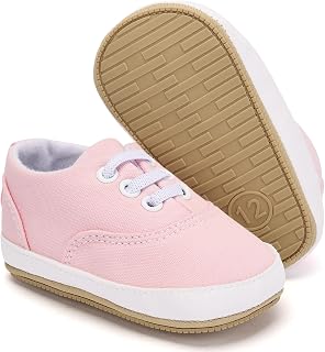 BACSAC Unisex Baby Boys Girls Canvas Sneakers, Infant Newborn First Walkers Shoes with Soft Anti-Slip Sole, Lightweight & Breathable