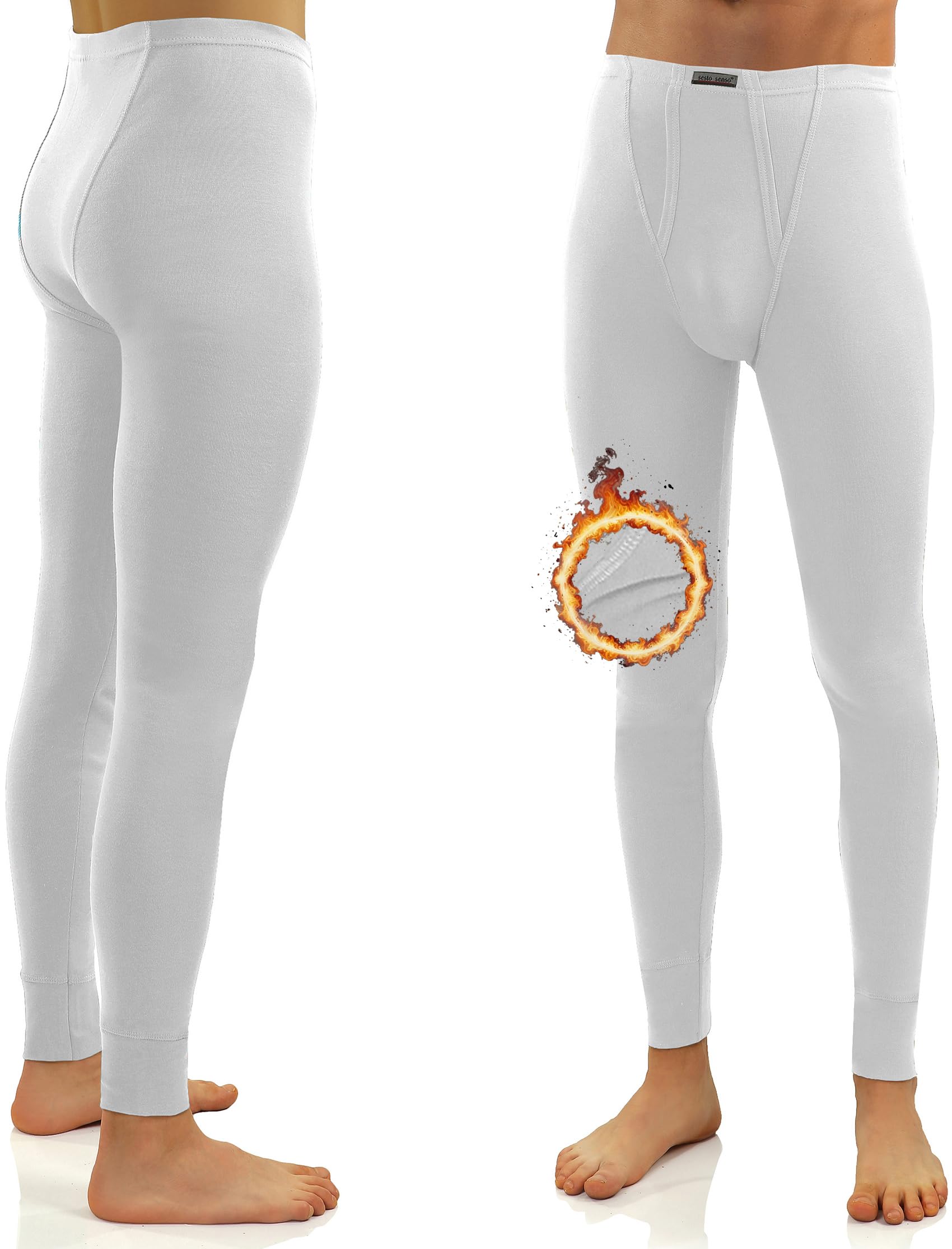 Sesto Senso Mens Thermal Long Johns Cotton 100% Warm Lightweight Underwear Funct