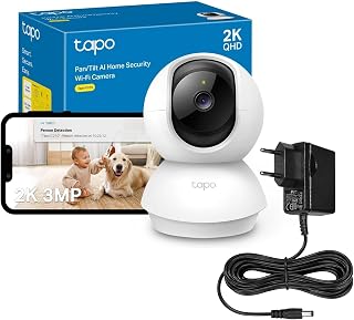 Tapo 2K C210 Smart Smart 360° WiFi Indoor Camera | Baby Crying Detection,Night Vision,Two-way Audio,Cloud Storage 512GB,Alexa & Google Assistant